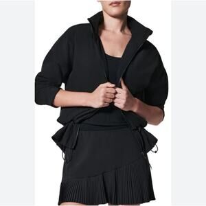 SPANX It's A Clinch Black Water Resistant Zip Up Jacket Rain Hiking Fishing